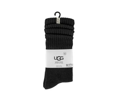 Pack of black UGG socks on a light gray background