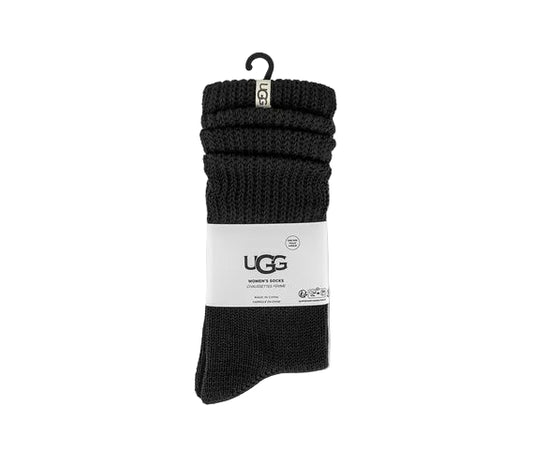 Pack of black UGG socks on a light gray background