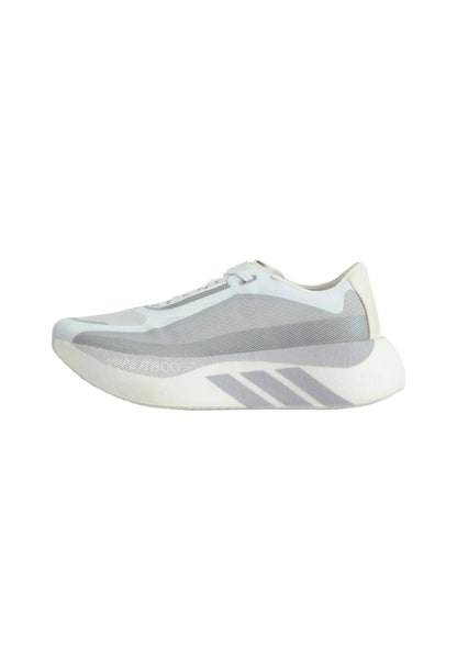 A light gray and off-white Adidas running shoe shown from the side against a plain light gray background.