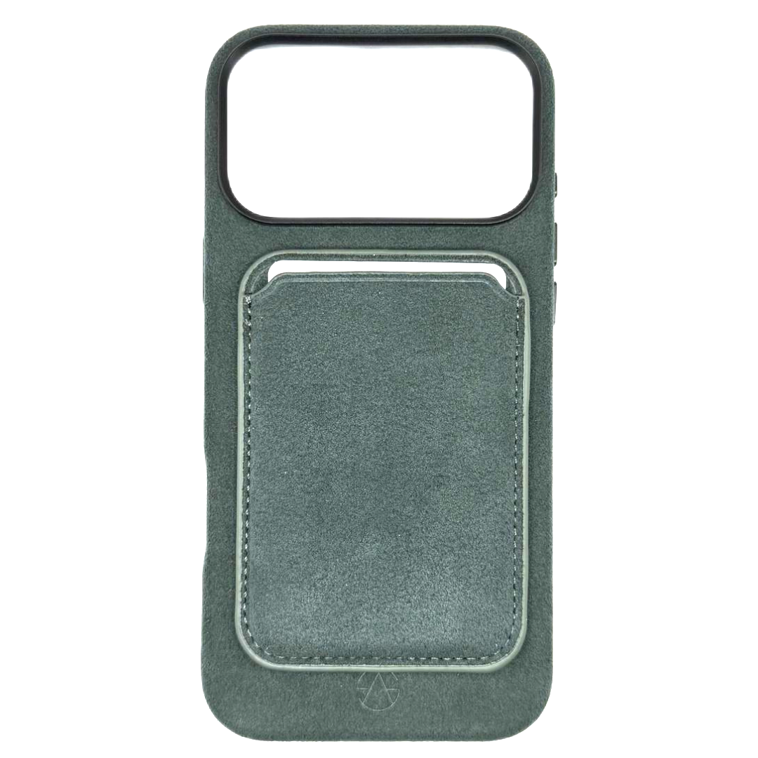 Magsafe Wallet - Alcantara Case Midnight Green