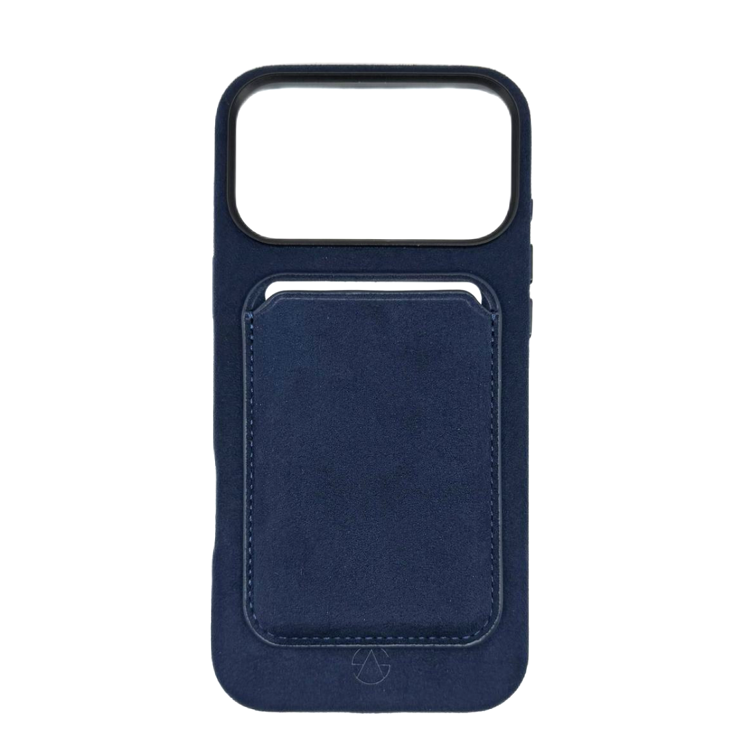 Magsafe Wallet - Alcantara Case Navy Blue
