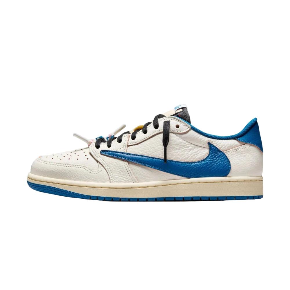 Fragment Design x Travis Scott x Air Jordan 1 Retro Low OG SP Sail Military Blue -Preorder My Store