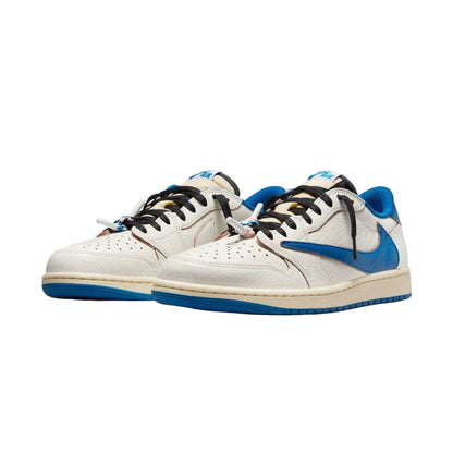 Fragment Design x Travis Scott x Air Jordan 1 Retro Low OG SP Sail Military Blue -Preorder My Store