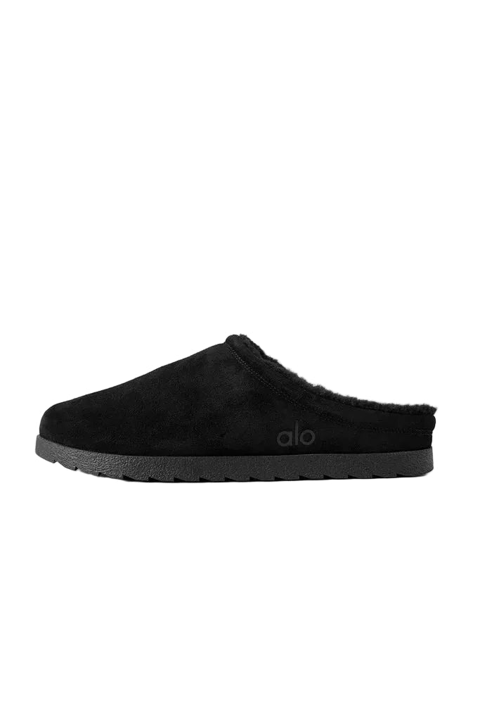 Black slipper on a white background