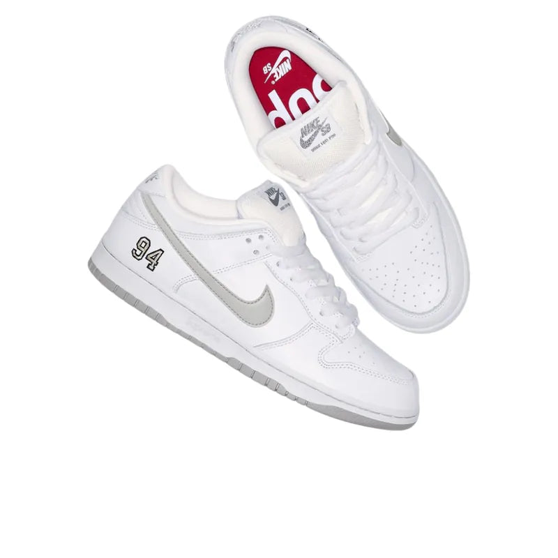Nike SB Dunk Low Supreme 94 White Metallic Silver -Preorder My Store