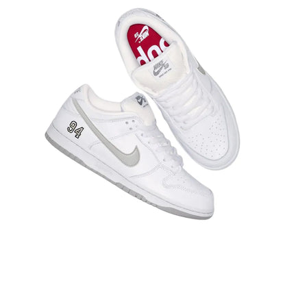 Nike SB Dunk Low Supreme 94 White Metallic Silver -Preorder My Store